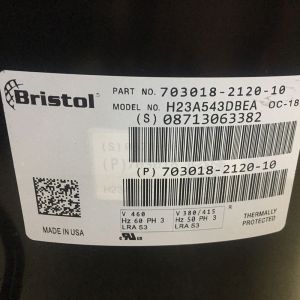Bristol Compressor H23A543DBEA, Refrigeration parts