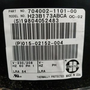 Bristol Compressor H23B173ABCA, Refrigeration parts