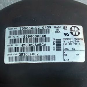Bristol Compressor H23B22SABCA, Refrigeration parts
