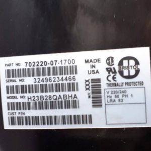Bristol Compressor H23B28QABHA, Refrigeration parts