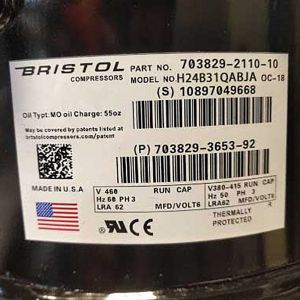 Bristol Compressor H24B31QABJA, Refrigeration parts