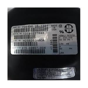 Bristol Compressor H25B26QABCA, Refrigeration parts