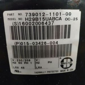 Bristol Compressor H29B15UABCA, Refrigeration parts