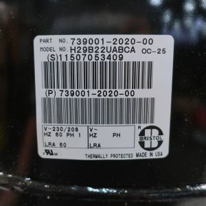 Bristol Compressor H29B22UABCA, Refrigeration parts
