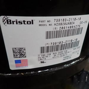 Bristol Compressor H29B28UABCA, Refrigeration parts