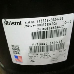 Bristol Compressor H2EB283ABCA, Refrigeration parts