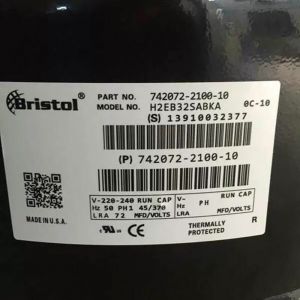 Bristol Compressor H2EB32SABKA, Refrigeration parts