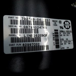 Bristol Compressor L1NB262EBCB, Refrigeration parts