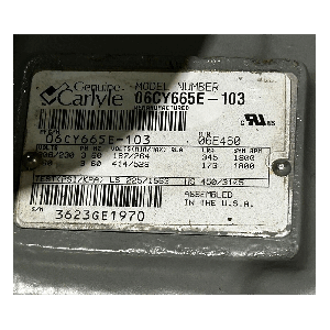 Carrier Compressor  06CY665E-103, Refrigeration parts