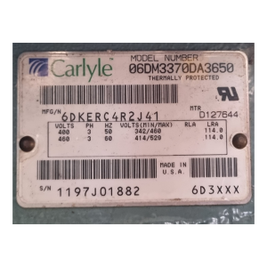 Carrier Compressor 06DM3370DA3650, Refrigeration parts