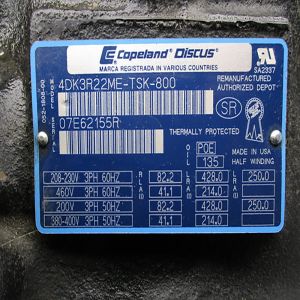 Copeland Compressor 4DK3R22ME-TSK-800, Refrigeration parts