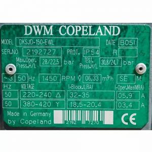 Copeland Compressor DKSJD-150-EWL, Refrigeration parts