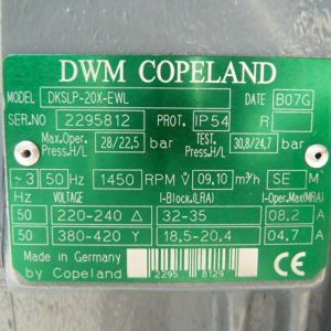 Copeland Compressor DKSLP-20X-EWL, Refrigeration parts