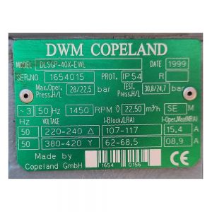 Copeland Compressor DLSGP-40X-EWL, Refrigeration parts