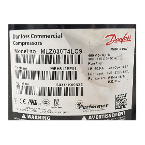 Danfoss Compressor MLZ030T4LC9, Refrigeration parts