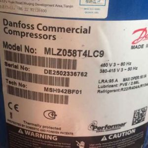 Danfoss Compressor MLZ058T4LC9, Refrigeration parts