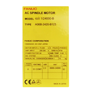 FANUC Electric Motor A06B-2420-B123, Refrigeration parts
