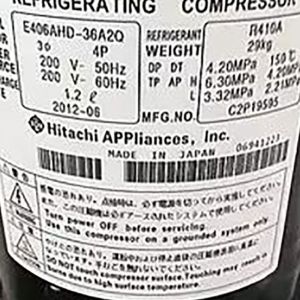 Hitachi Compressor E406AHD-36A2Q, Refrigeration parts
