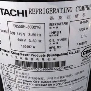 Hitachi Compressor E855DH-80D2YG, Refrigeration parts