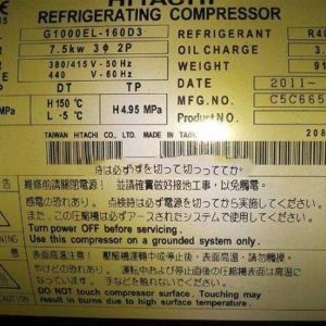 Hitachi Compressor G1000EL-160D3, Refrigeration parts