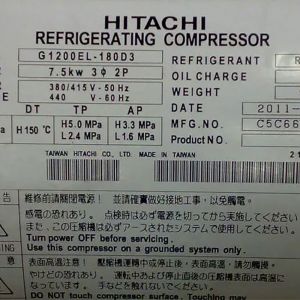 Hitachi Compressor G1200EL-180D3, Refrigeration parts