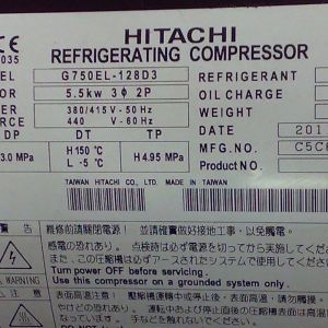 Hitachi Compressor G750EL-128D3, Refrigeration parts