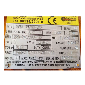 Italvibras Electric Motor MVSI 15/80-S90, Refrigeration parts