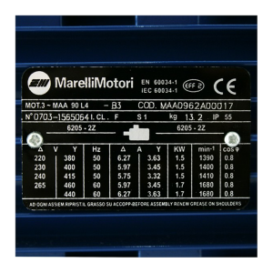 MarelliMotori Electric Motor MAA90L4, Refrigeration parts