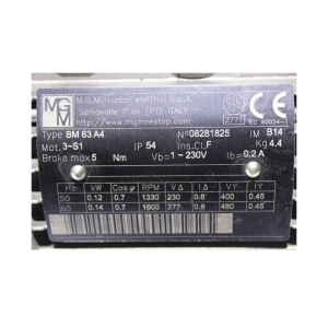 MGM Electric Motor BM63A4, Refrigeration parts