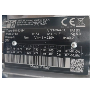 MGM Electric Motor BM63B4, Refrigeration parts