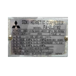 Mitsubishi Compressor FA-2LSYM2, Refrigeration parts