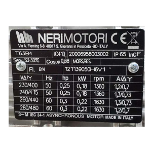 NERI Electric Motor T63B4, Refrigeration parts