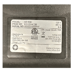 Nilfisk Electric Motor GD930, Refrigeration parts