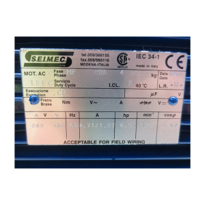 SEIMEC Electric Motor HF80A-4, Refrigeration parts