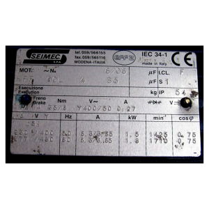 SEIMEC Electric Motor HFF90L4B5, Refrigeration parts