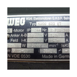 WEG Electric Motor KGOG623ET, Refrigeration parts