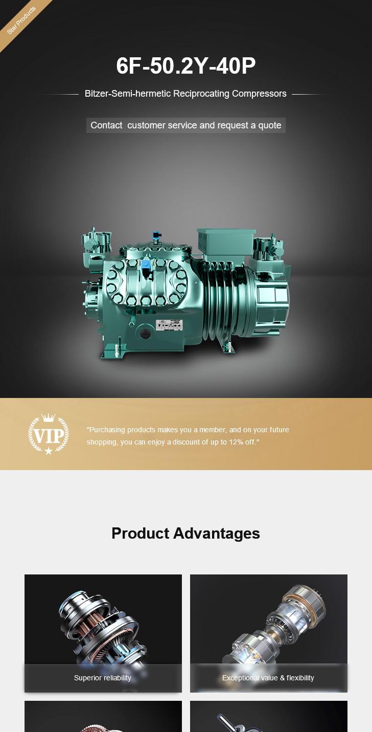Bitzer Compressor 6F-50.2Y-40P, technical parameters pdf, structure diagram