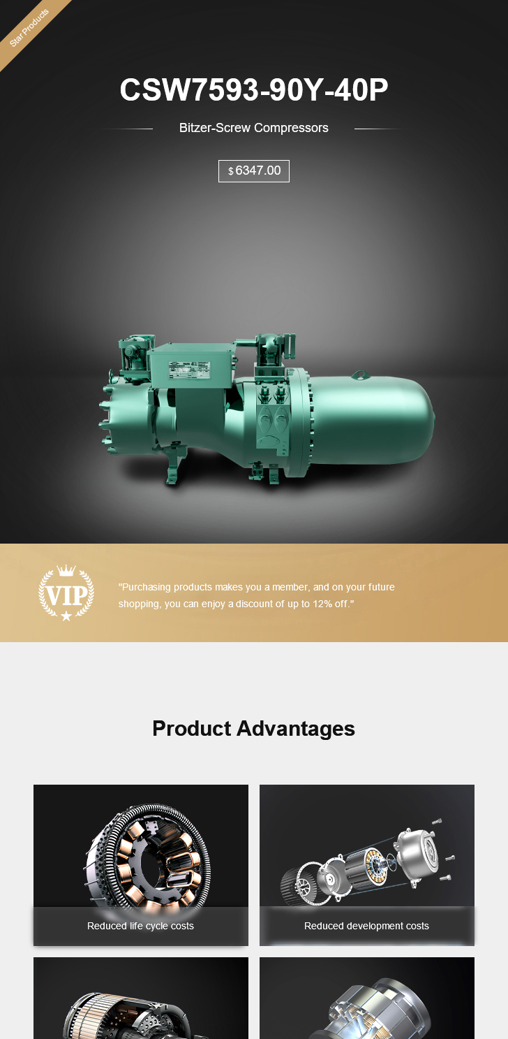 Bitzer Compressor CSW7593-90Y-40P, technical parameters pdf, structure diagram