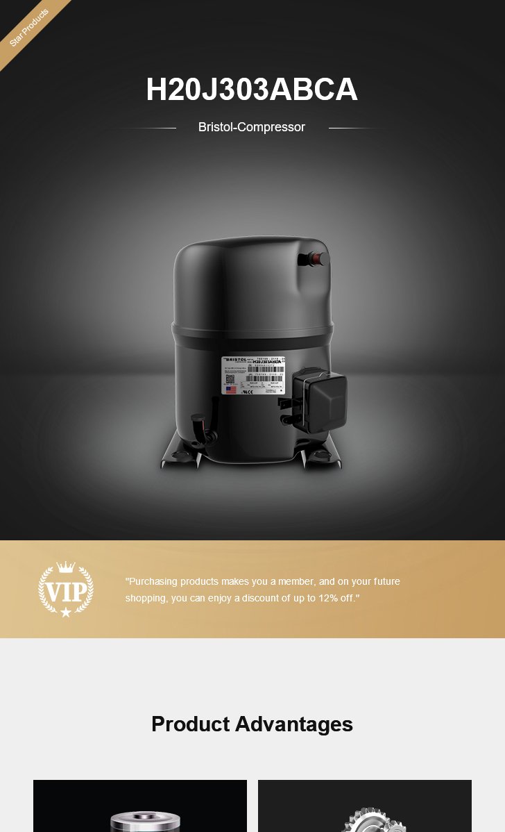 Bristol Compressor H20J303ABCA, technical parameters pdf, structure diagram