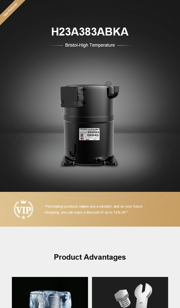 Bristol Compressor H23A383ABKA, technical parameters pdf, structure diagram