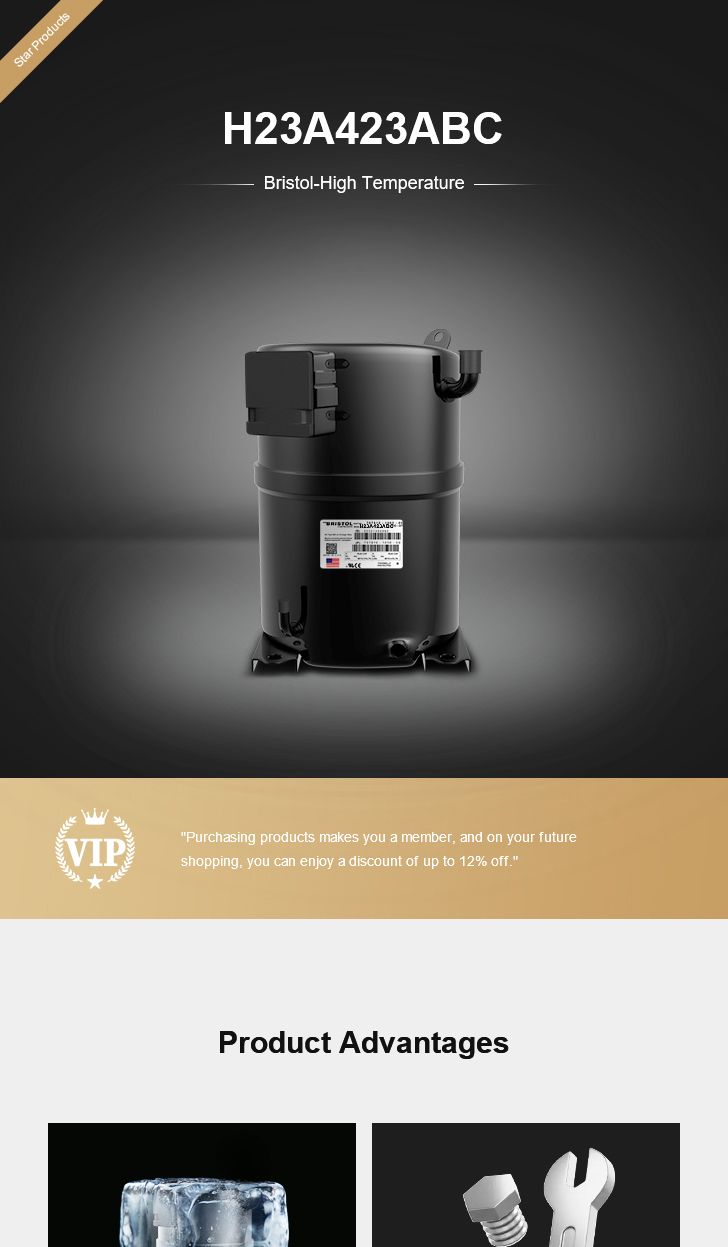 Bristol Compressor H23A423ABC, technical parameters pdf, structure diagram