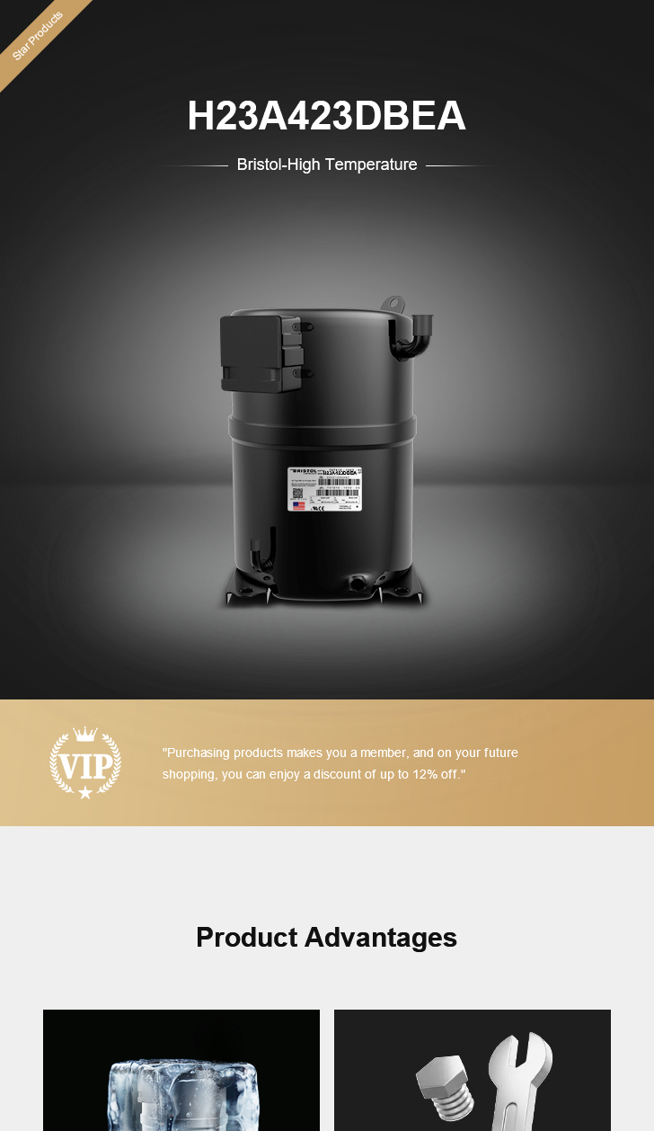 Bristol Compressor H23A423DBEA, technical parameters pdf, structure diagram