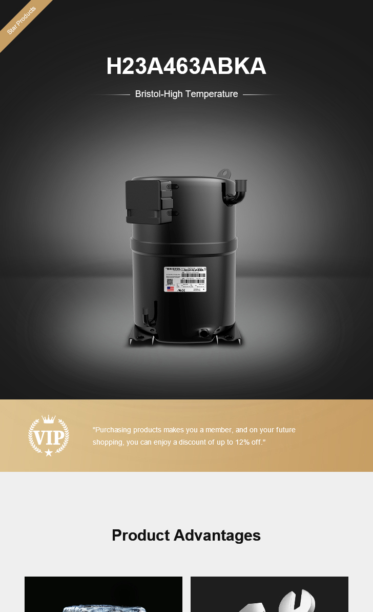 Bristol Compressor H23A463ABKA, technical parameters pdf, structure diagram