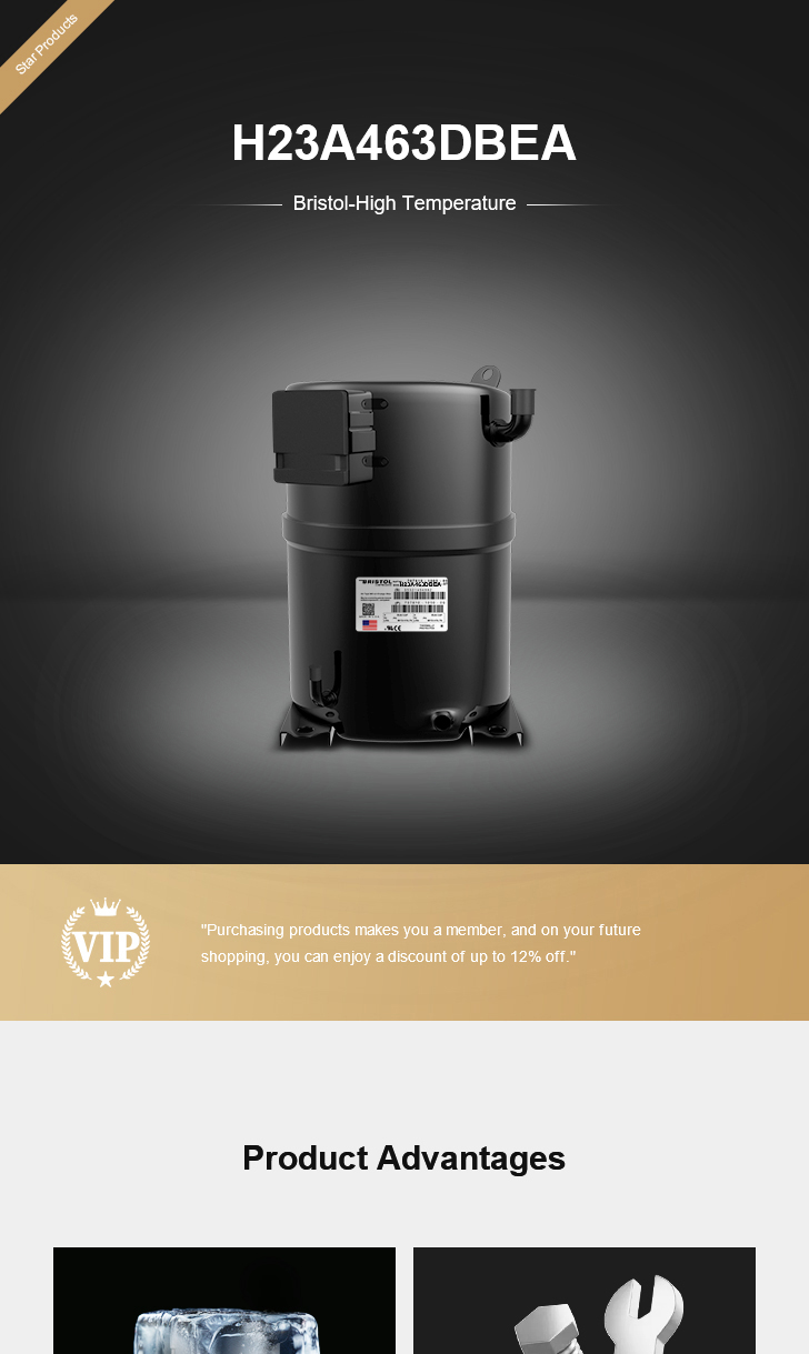 Bristol Compressor H23A463DBEA, technical parameters pdf, structure diagram