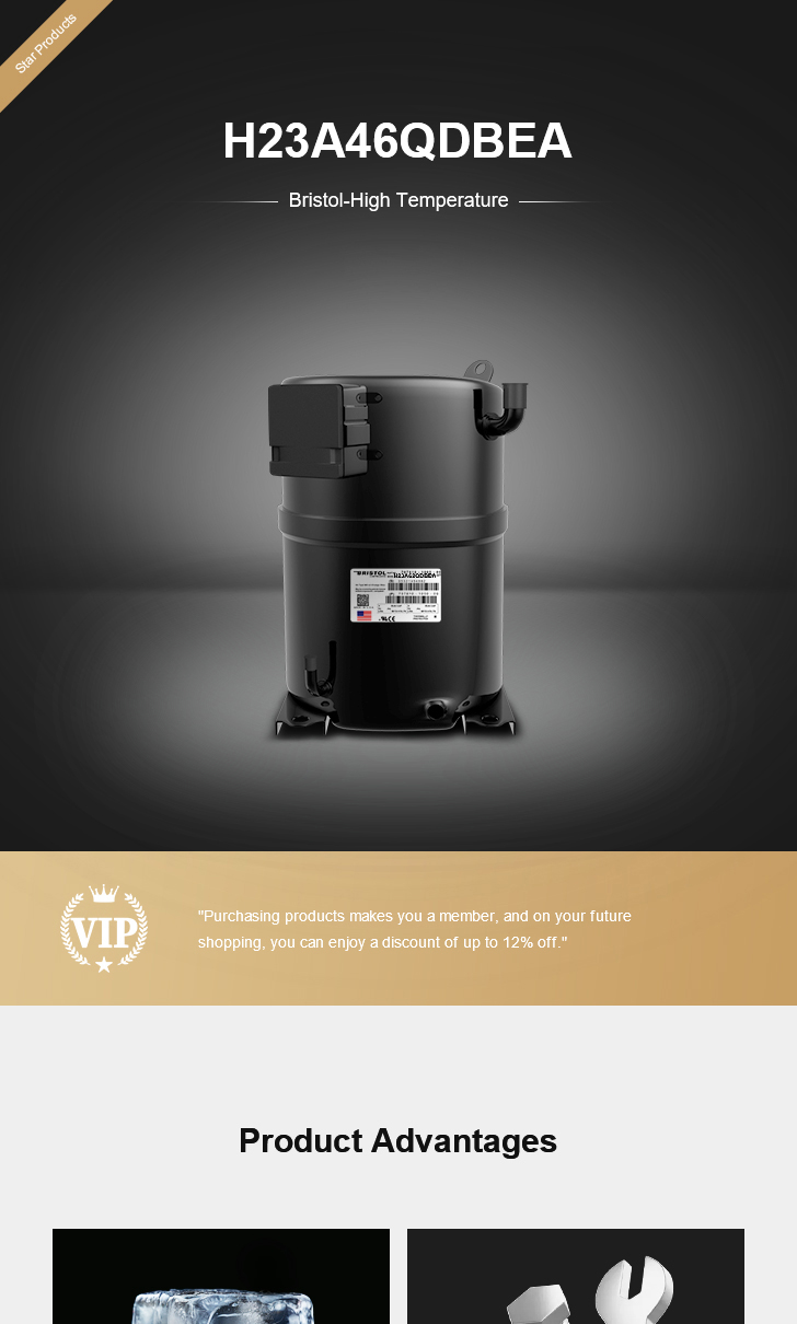 Bristol Compressor H23A46QDBEA, technical parameters pdf, structure diagram
