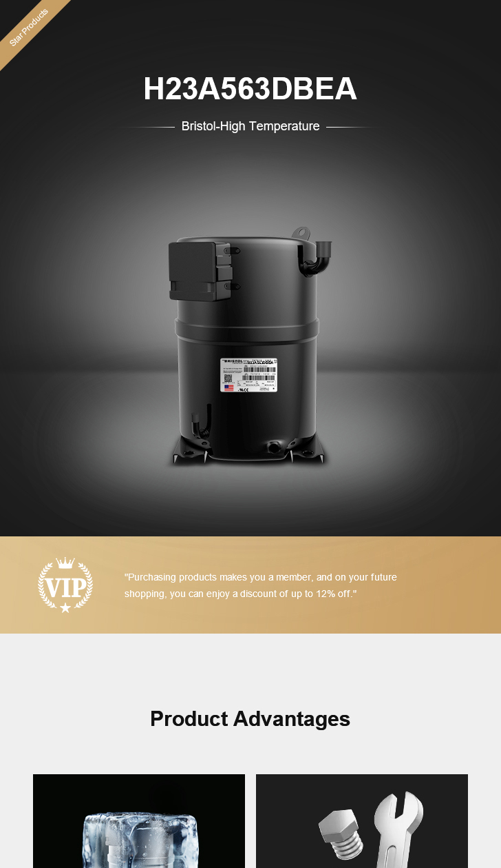 Bristol Compressor H23A563DBEA, technical parameters pdf, structure diagram