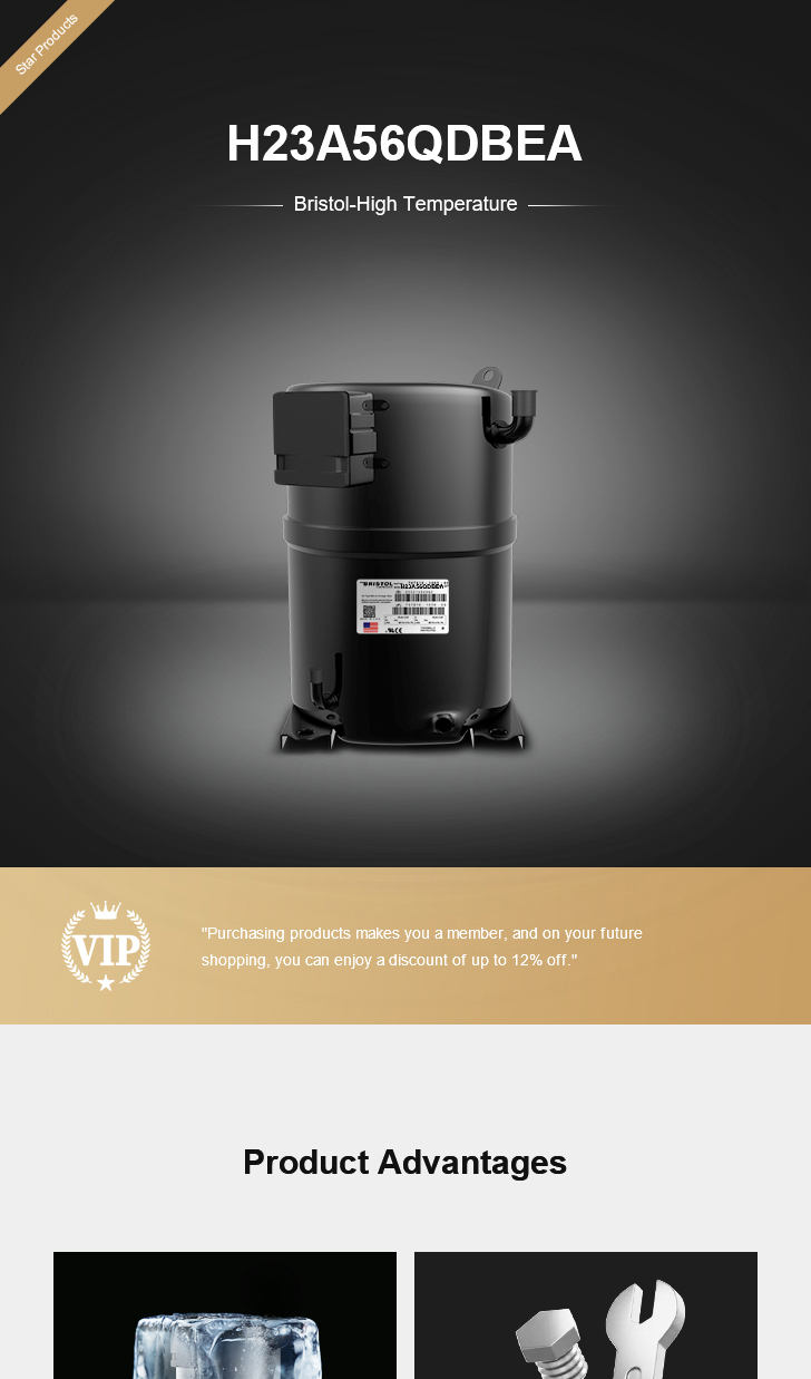 Bristol Compressor H23A56QDBEA, technical parameters pdf, structure diagram