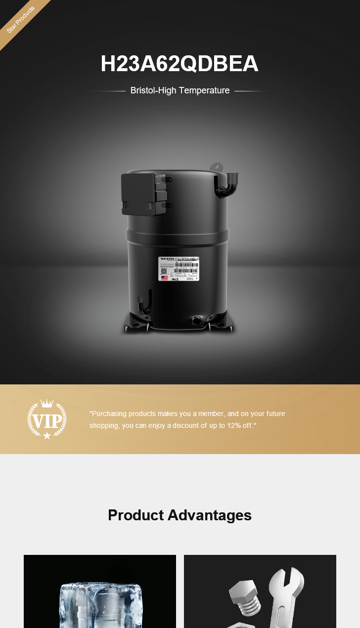 Bristol Compressor H23A62QDBEA, technical parameters pdf, structure diagram