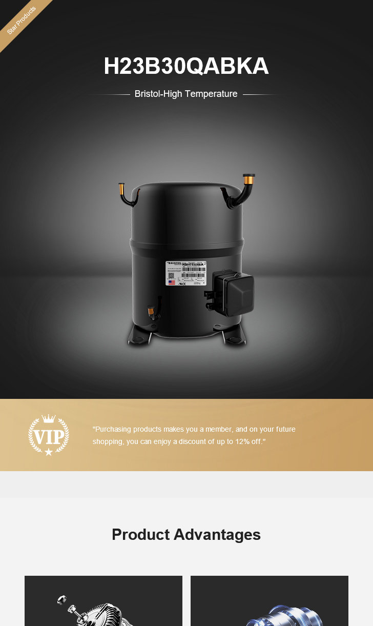 Bristol Compressor H23B30QABKA, technical parameters pdf, structure diagram