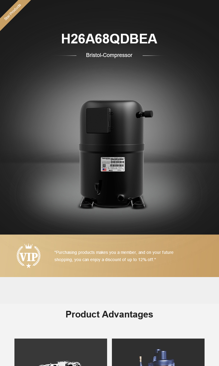 Bristol Compressor H26A68QDBEA, technical parameters pdf, structure diagram